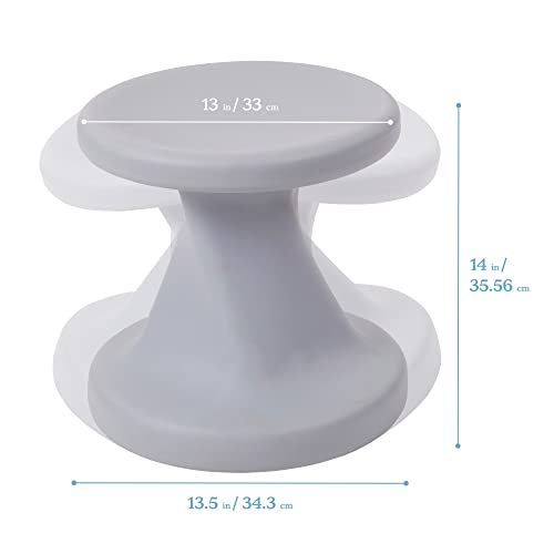Image of ECR4Kids Twist Active Wobble Stool, 14in Seat Height, Classroom Furniture, Light Grey