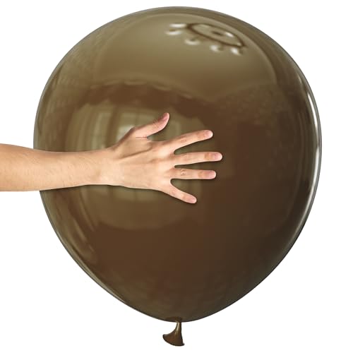 Image of 18 Inch Brown Latex Balloons 32 Pack - Earth Tone Party Decor for Rustic Wedding, Fall Festival, Safari Theme, Coffee Party - Natural & Elegant