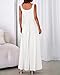 BTFBM Women Summer Square Neck Maxi Dress Spring 2026 Elegant Classy Sleeveless Formal Wedding Guest Cocktail Dresses(White, Medium)