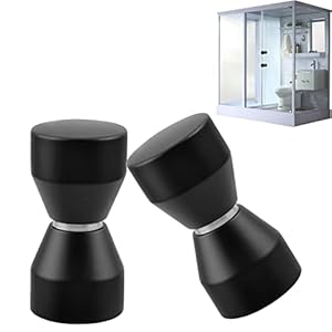 Foccts EUXL735 Duschtürknopf Schwarz 2 Stück