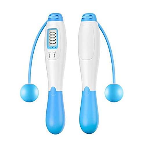 XIANGFATS Cuerda Saltar Cuerda electrónica sin Cable Gimnasio Gimnasio Fitness inalámbrico Salto de Salto Inteligente Cuerda con Pantalla LCD Contador de Contador de Velocidad (Color : Blue)