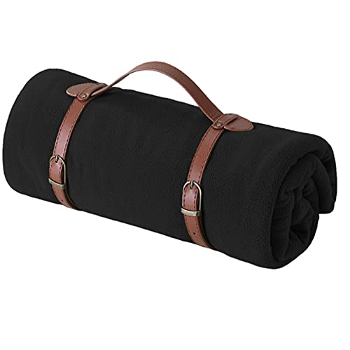 Zoomlie Warme Yoga-Decke, Polar-Fleece-Überwurf, Decke, 100 x 150 cm, Couch-Überwurf, für Zuhause, Freizeit, Camping, Arbeit, Mittagspause (schwarz, 100 x 150 cm)