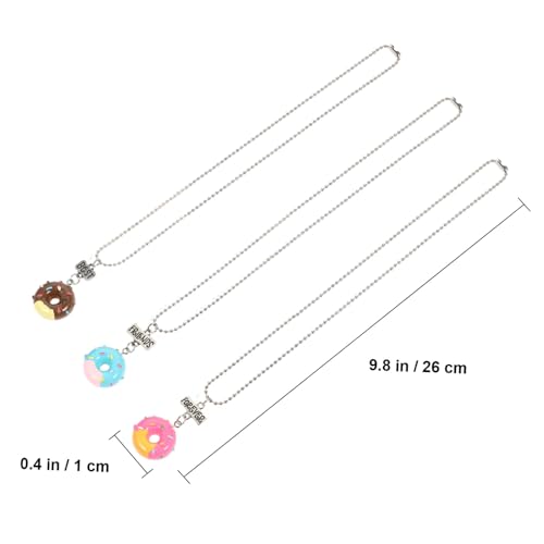 Friendship Bracelets 3 Pcs Best Friend Necklaces Donuts Ice Cream Pendant Friendship Necklaces for 3 Girls Birthday Friends Sisters Jewlery (Best Friend Forever) Girl Toys2