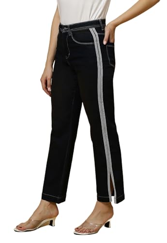 Image of TWGE - Women's Mid Rise Straight Fit Pants - Relaxed Fit Cotton Trousers with Drawstring Waist - Lightweight Everyday Wear