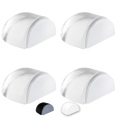 Topes Para Puertas Suelo Pack 4 - Adhesivo Transparente Invisible – Tope Puerta Antigolpes para Hogar u Oficina – Tope De Puerta Funcional – Bloqueador De Puerta Seguro – Sujeta Puertas (Transparente)