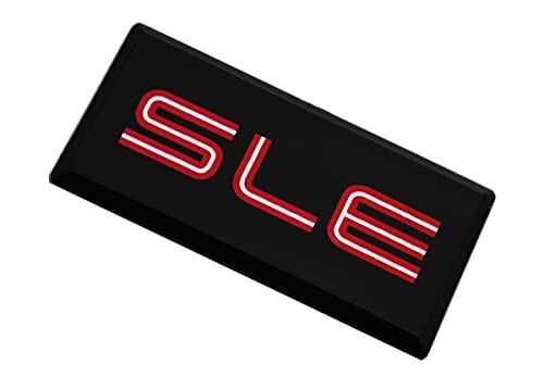 Image of SSDD 2 Pack SLE Side Cab Emblems 3D NamePlate Badge Logo Replacement for GMC Suburban Sierra Yukon Savanna (Red /Black)