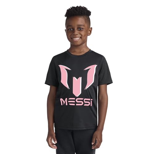 Messi Boys' Lifestyle Short Sleeve Top, Slim-Fit Shirt with Logo, Comfortable, CORE Logo Drop SS -...