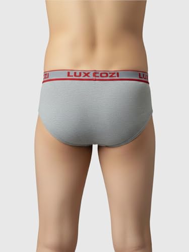 Image of Lux Cozi Boy's Super Combed Cotton Outer Elastic Solid Brief with Ultra Soft Waistband | Colors May Vary | Pack of 4