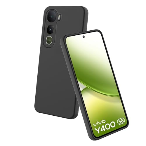 Image of Back Cover for Vivo Y400 5G / Y400 4G | Full Camera Protection | Premium Liquid Silicon Case | Flexible Bumper Case for Vivo Y400 5G / Y400 4G (Black)