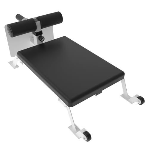 Garvee Nordic Curl Machine Hamstring & Glute Bench Adjustable with Wheels Nordic Bench for Home Gym White