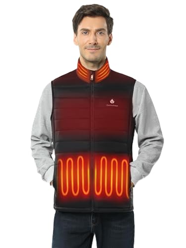 Thermo Beast Heated Vest for Men with Battery Pack included, 4-Zone Electric Heating, Rechargeable Lightweight Work Vest (US, Alpha, Large, Regular, Regular, Black)