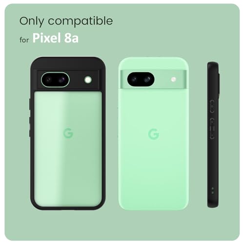 Image of KAPAVER Hybrid Series Back Cover Case Compatible with Pixel 8a (PC+TPU) (Black)