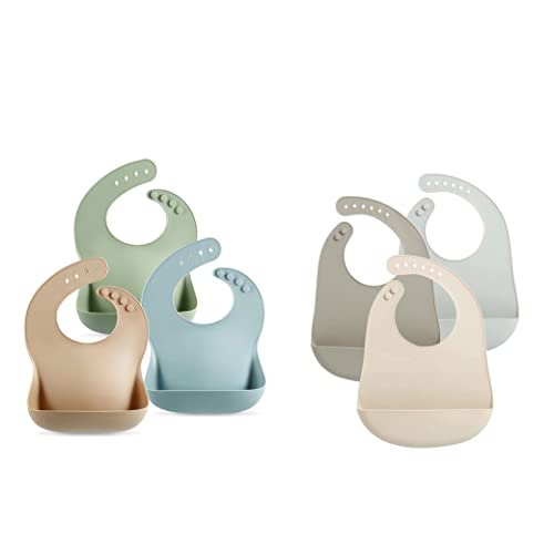 Image of PandaEar Set of 6 Cute Silicone Baby Bibs
