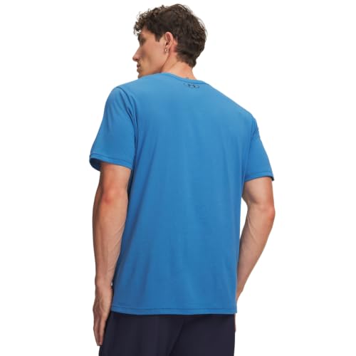 Image of Under Armour Mens, Sportstyle Left Chest Short Sleeve, Aegean Blue /Black, Large