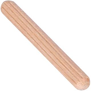 6mm x 50mm dowels Wood, Unibell 50pcs Cabinet Drawer Round Fluted Wooden Craft Dowel Pins Rods (M6*50)
