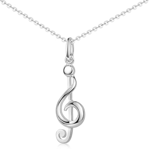 Pendentif clé de sol argent 925 Materia KA-90 avec chaîne pour passionnés de musique