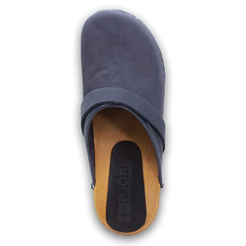 Image of Bjork Maja Wood Open Back Leather Clogs