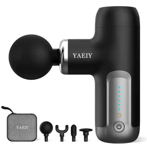 YAEIY Mini Massage Gun, Portable Massage Gun for Deep Tissue Muscle, Handheld Small Massage Gun, Compact Powerful Massager with Case for Travel, Athletes,Office Gifts, Black