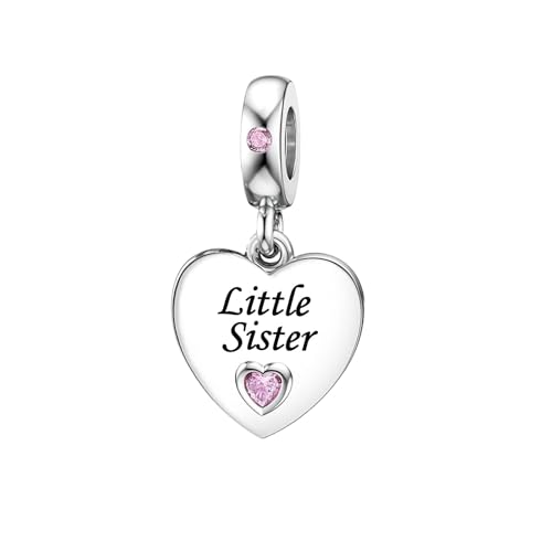 ZakiaHo Abalorio para pulseras con forma de corazón rosa, piedra natal de cumpleaños, compatible con pulseras Pandora, para mamá, hija, hermana, abuela, abuela, mejor amiga, regalo de cumpleaños para
