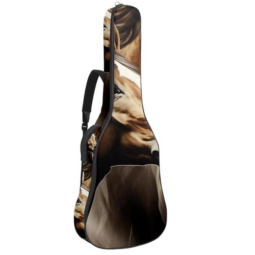 Sac de guitare acoustique multicolore pour guitares de 40 à 42 pouces avec poches