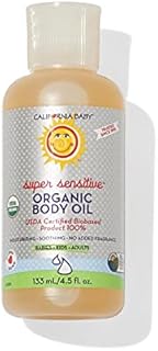 California Baby Super Sensitive Massage Oil - Plant Based-Excludes Water, Cold Pressed Vegan Oils for Arms, Legs, Back, and Body, Gentle on Sensitive Skin, Super Sensitive, 4.5oz