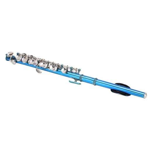RiToEasysports Flauta Piccolo Azul de Cuproníquel para Principiantes, y Sonido Profundo, Instrumento Clave de 6 Agujeros para Tocar