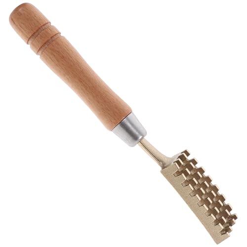 GARVALON Écailleur Poisson Japonais Laiton avec Poignée Antidérapante Grattoir pour Éliminer Les Écailles Rapidement sans Abîmer la Chair Outil et Facile à Nettoyer pour Usage Cuisine