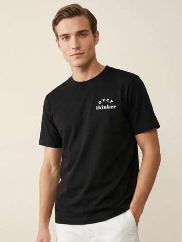 Image of Nobero 100% Cotton T Shirts for Men Stylish | Regular Fit | Graphic Printed T Shirts for Men 180 GSM Combed Cotton | Round Neck Half Sleeve