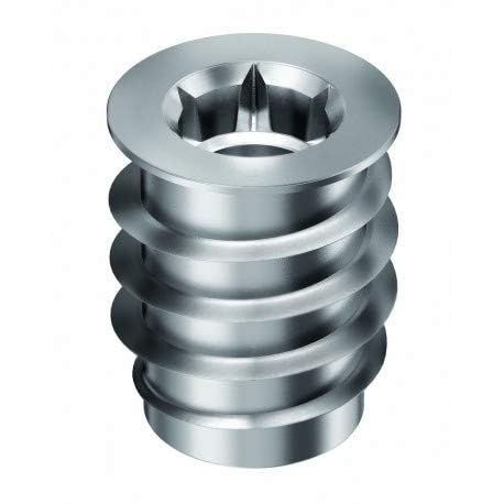 Made in DE Threaded Steel Insert (50 pcs.) with hex Drive and Sealing Collar M6 Internal Thread (d), 12mm Diameter (D) X 12mm Length (L) Works Best in All Wood Materials and substrates