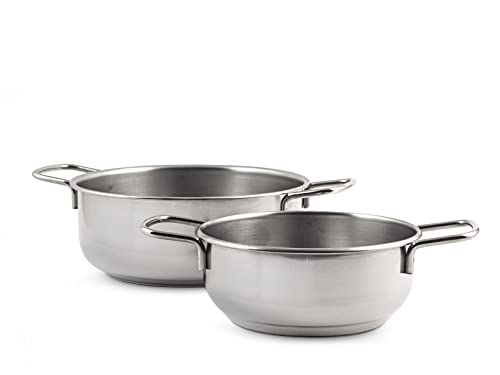 Royal Norfolk Bis Casseruole 2 Manici In Acciaio Inox 18/22Cm, Grigio