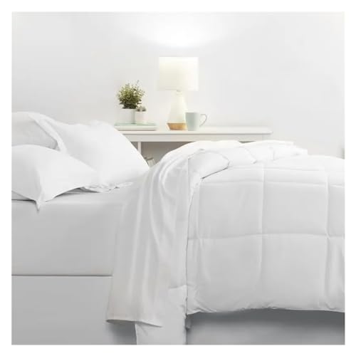 Juego de cama de microfibra de 8 piezas blanco y ropa de cama suave 7