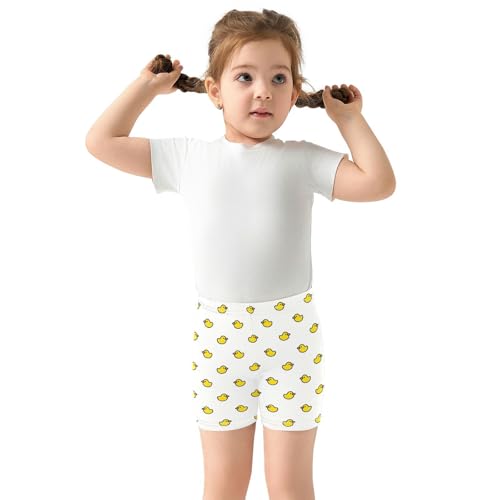 Girls' Shorts Soft Summer Soft Boxers Short Yellow Rubber Duck Leggings Dance Bottoms2