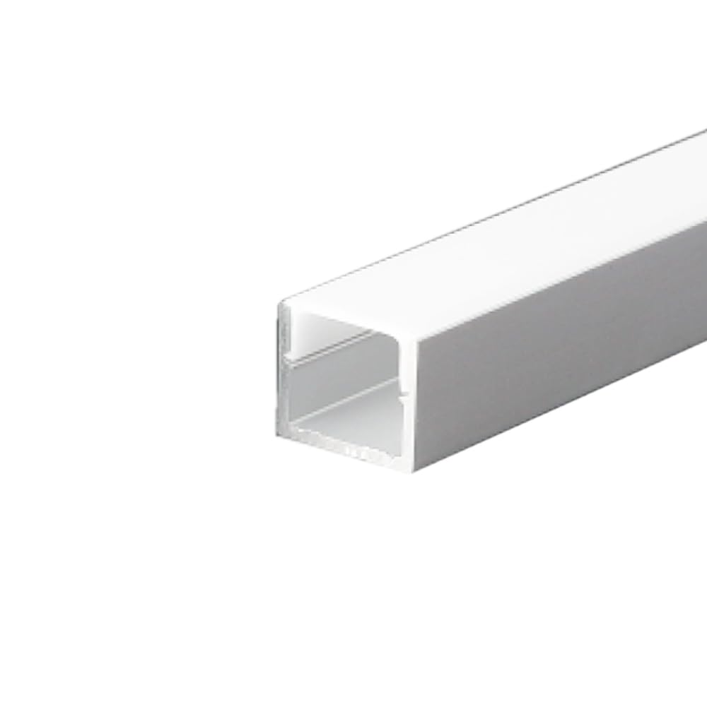 ENERGMiX 2m Alu-Profil Alu Schiene Kanal System für LED-Streifen Akustikpanel Milchglas Abdeckung 10 mm Breit Profil A-1