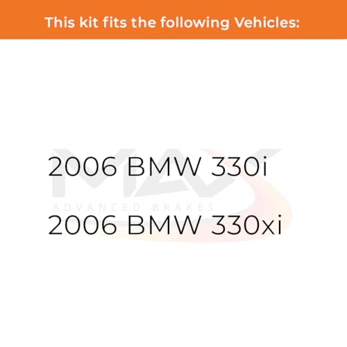 Image of Max Advanced Brakes Front & Rear Brake Kit Compatible With 2006 BMW 330i 330xi Replacement Premium OE Disc Brake Rotors and Ceramic Brake Pads