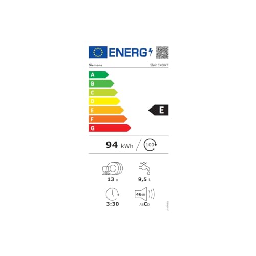 Lave-Vaisselle Tout Intégrable SIEMENS SN616X00KF – 13 Couverts, 46 dB, 6 Programmes - vue 4