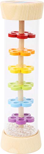 Image of Wooden Rainbow Rainmaker Toy by Small Foot – Rhythm Instrument and Rattle for Babies Helps Hand-Eye Coordination and Developing Sensory Skills – Classic Educational Game for Toddlers – Age 6+ Months