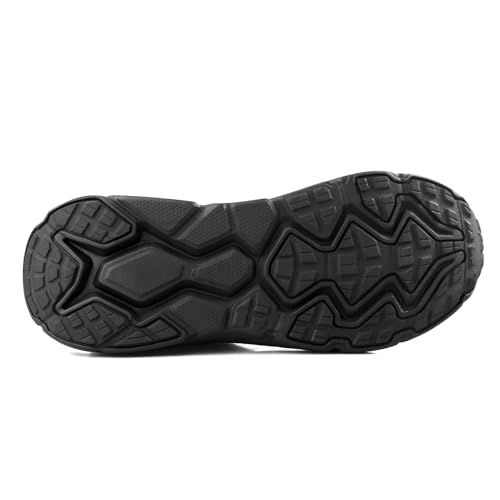 Image of Men's Slip on Walking Sneakers - Lightweight Running Shoes - Cushioned Comfort for Gym, Training, Tennis, Workout - Athletic Fashion - Black /Beige Size 6.5-13