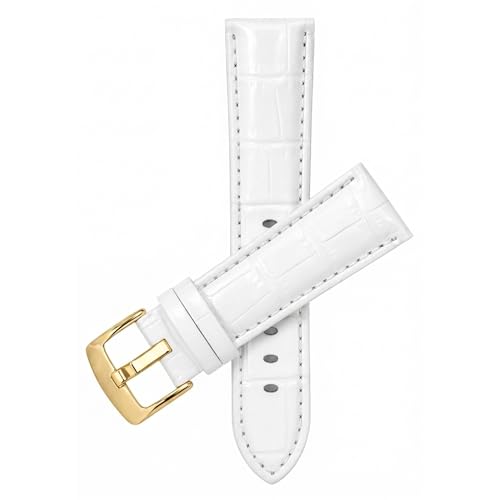 Image of Bandini Mens Leather Watch Band - Extra Long & Regular, Premium Top Grain Alligator Embossed Strap, Durable Upgrade Replacement, Comfortable Leather, Fits Large Wrists, 18mm to 38mm