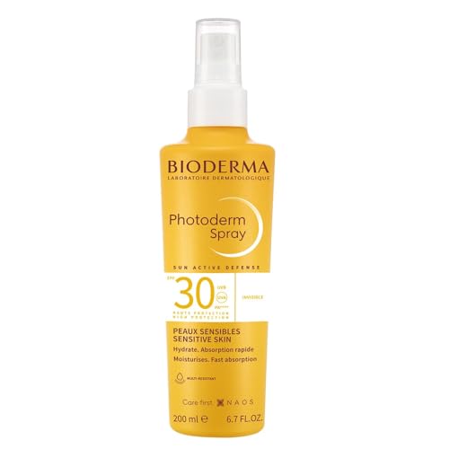 BIODERMA Photoderm Spray SPF30+ Crème solaire très haute protection - Peaux sensibles - Hydratation longue durée - Vaporisateur 200 ml