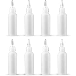 Dispensador De Líquidos Plástico Luter 8 Piezas 2oz Botellas Pequeñas de Plástico Transparente Mini Botella Vacía para Pintura, Bricolaje, Arte, Líquidos, Loción, Artesanía, Pegamento, Viaje en Avión