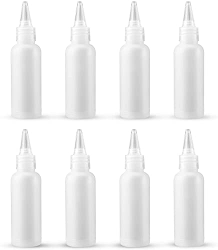 Luter 8 Piezas 2oz Botellas Pequeñas de Plástico Transparente Mini Botella Vacía para Pintura,...