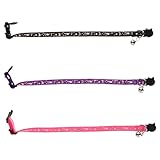 BESPORTBLE 3個可能な夜光反光猫首輪 アウトドア用 鈴付き 軽量デザイン や休