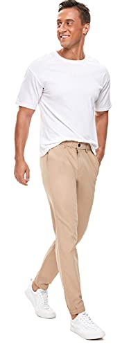 Plaid&Plain Men's Joggers Twill Joggers for Men Slim fit4