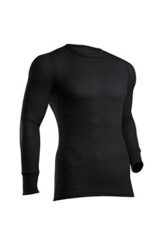 ColdPruf Men's Zephyr Base Layer Long Sleeve Crew Neck Top, Black, Large 84ALGBK