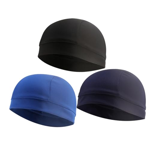 Holibanna 3Pcs Quick Dry Sports Inner Caps Breathable Liner for Cycling Activities UV Protection Wind Resistant Comfortable Fit Blue
