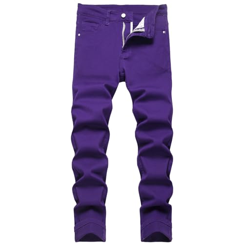 LZLER Mens Jeans Slim Fit Stretch Jeans Comfort Casual Classic Solid Denim Pants for Men