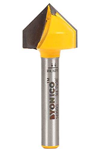 YONICO V Groove Router Bit 90 Degree X 3/4-Inch Diameter 1/4-Inch Shank 14996q