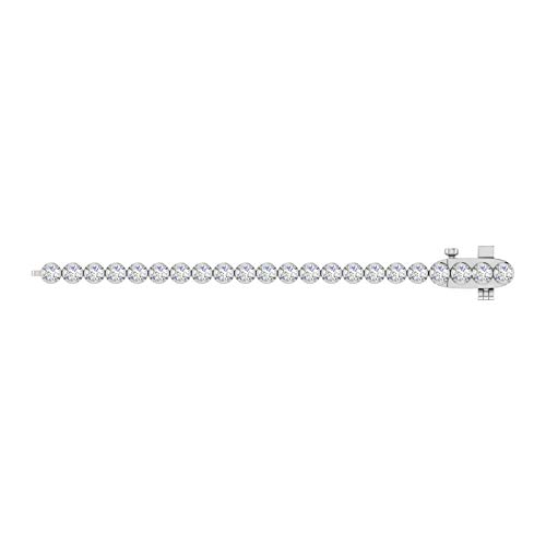 Image of 1 to 6 Carat Prong Set Round Cut Natural Diamond Tennis Bracelet for Women in 14K Gold (7 Inch) (I1-I2 Clarity)