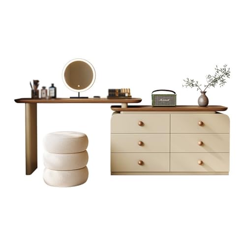 guiling-1986 Tocador Mesa de tocador Minimalista Moderna Madera Maciza: Elegante y Escritorio Maquillaje for Dormitorio Mesa Tocador