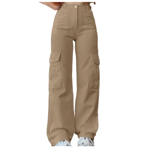 Pantalon cargo confortable pour femme avec ceinture et 3 poches